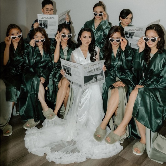 White Bridal Robe with train and cami - Picture 7 of 7